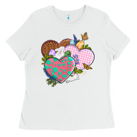 White Easter Day Western Easter hearts Ladies Tee - OliviaCreatesArt