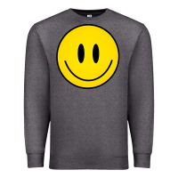 Charcoal Heather retro happy vibe smiley face happy face graphic sweatshirt Premium Sweatshirt - linhVisuals