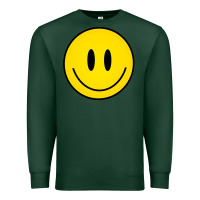 Sports Green retro happy vibe smiley face happy face graphic sweatshirt Premium Sweatshirt - linhVisuals