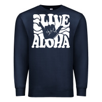Navy vintage live aloha state hawaiian islands shaka hawaii maui pullover h Premium Sweatshirt - linhVisuals