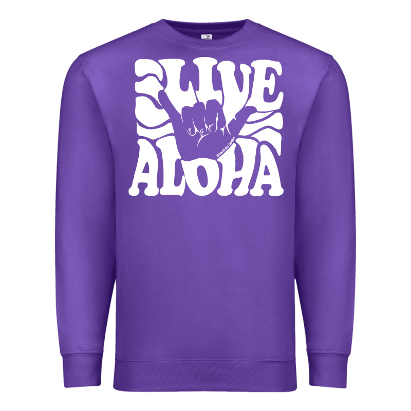 Vintage Live Aloha State Hawaiian Islands Shaka Hawaii Maui Pullover H Premium Sweatshirt by linhVisuals | Teevron