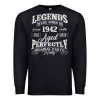 Black legends were born in 1942 year of birth birthday t shirt Premium Sweatshirt - linhVisuals