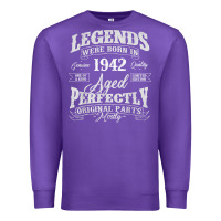 Purple legends were born in 1942 year of birth birthday t shirt Premium Sweatshirt - linhVisuals