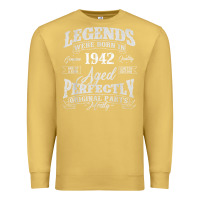 Antique Gold legends were born in 1942 year of birth birthday t shirt Premium Sweatshirt - linhVisuals