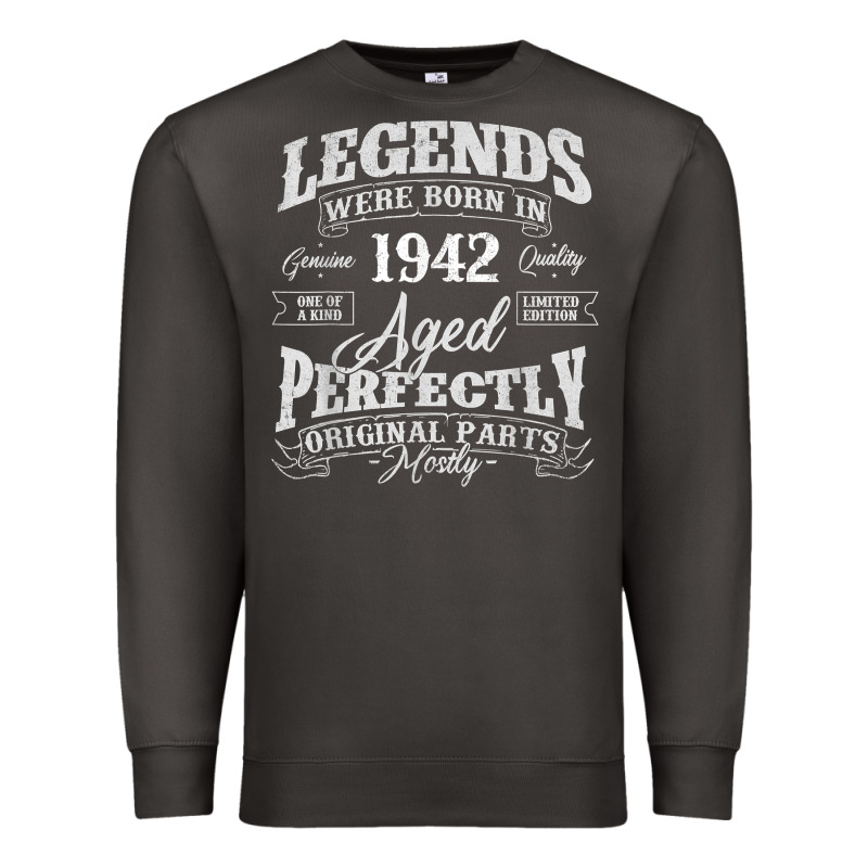 Legends Were Born In 1942 Year Of Birth Birthday T Shirt Premium Sweatshirt by linhVisuals | Teevron