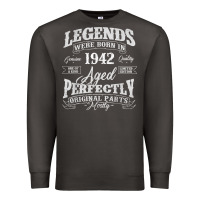 Smoke legends were born in 1942 year of birth birthday t shirt Premium Sweatshirt - linhVisuals
