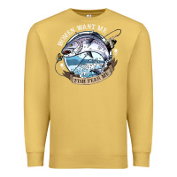 Antique Gold funny women want me, fish fishing fear t shirt Premium Sweatshirt - linhVisuals
