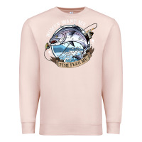 Pale Pink funny women want me, fish fishing fear t shirt Premium Sweatshirt - linhVisuals