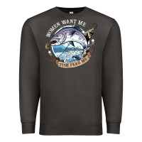 Smoke funny women want me, fish fishing fear t shirt Premium Sweatshirt - linhVisuals