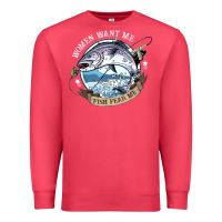 Cardinal funny women want me, fish fishing fear t shirt Premium Sweatshirt - linhVisuals