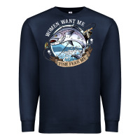 Navy funny women want me, fish fishing fear t shirt Premium Sweatshirt - linhVisuals