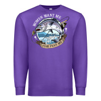 Purple funny women want me, fish fishing fear t shirt Premium Sweatshirt - linhVisuals