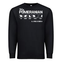 Black dog pomeranian cute dog puppy pet black paw Premium Sweatshirt - linhVisuals