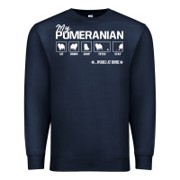 Navy dog pomeranian cute dog puppy pet black paw Premium Sweatshirt - linhVisuals