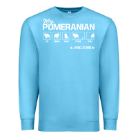 Ocean Blue dog pomeranian cute dog puppy pet black paw Premium Sweatshirt - linhVisuals