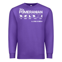 Purple dog pomeranian cute dog puppy pet black paw Premium Sweatshirt - linhVisuals