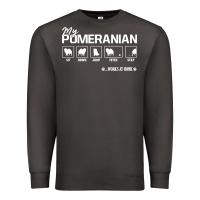 Smoke dog pomeranian cute dog puppy pet black paw Premium Sweatshirt - linhVisuals