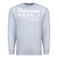 Heather Grey dog pomeranian cute dog puppy pet black paw Premium Sweatshirt - linhVisuals