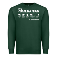 Sports Green dog pomeranian cute dog puppy pet black paw Premium Sweatshirt - linhVisuals