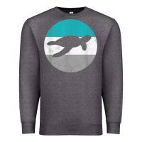 Charcoal Heather sea turtle retro gift for men or boys t shirt Premium Sweatshirt - linhVisuals