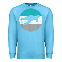 Ocean Blue sea turtle retro gift for men or boys t shirt Premium Sweatshirt - linhVisuals