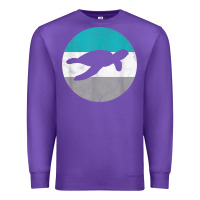 Purple sea turtle retro gift for men or boys t shirt Premium Sweatshirt - linhVisuals