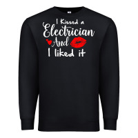 Black i kissed an electrician and i liked it for girlfriend wife pullover ho Premium Sweatshirt - linhVisuals