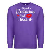 Purple i kissed an electrician and i liked it for girlfriend wife pullover ho Premium Sweatshirt - linhVisuals