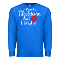 True Royal i kissed an electrician and i liked it for girlfriend wife pullover ho Premium Sweatshirt - linhVisuals