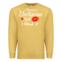 Antique Gold i kissed an electrician and i liked it for girlfriend wife pullover ho Premium Sweatshirt - linhVisuals
