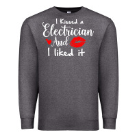 Charcoal Heather i kissed an electrician and i liked it for girlfriend wife pullover ho Premium Sweatshirt - linhVisuals