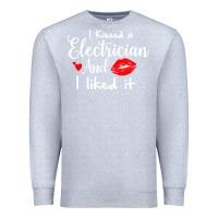Heather Grey i kissed an electrician and i liked it for girlfriend wife pullover ho Premium Sweatshirt - linhVisuals
