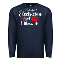 Navy i kissed an electrician and i liked it for girlfriend wife pullover ho Premium Sweatshirt - linhVisuals