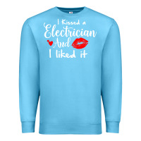 Ocean Blue i kissed an electrician and i liked it for girlfriend wife pullover ho Premium Sweatshirt - linhVisuals