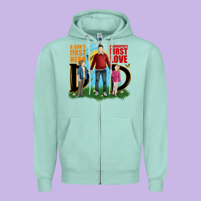 A Sons First Hero A Daughters First Love Zipper Hoodie Designed By Jahusdesignshop