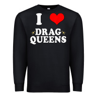 Black i love drag queens  i heart drag queens t shirt Premium Sweatshirt - linhVisuals