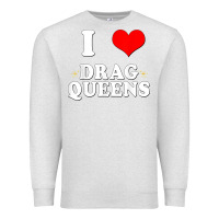 Oatmeal Heather i love drag queens  i heart drag queens t shirt Premium Sweatshirt - linhVisuals