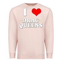 Pale Pink i love drag queens  i heart drag queens t shirt Premium Sweatshirt - linhVisuals