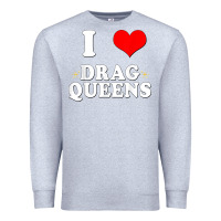 Heather Grey i love drag queens  i heart drag queens t shirt Premium Sweatshirt - linhVisuals