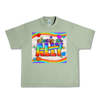 Oil Green Always An Ally Pride LGBTQ+ Tumbler Urban Heavy Tee - BundleAndBundleShop