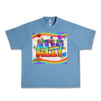 Pebble Blue Always An Ally Pride LGBTQ+ Tumbler Urban Heavy Tee - BundleAndBundleShop