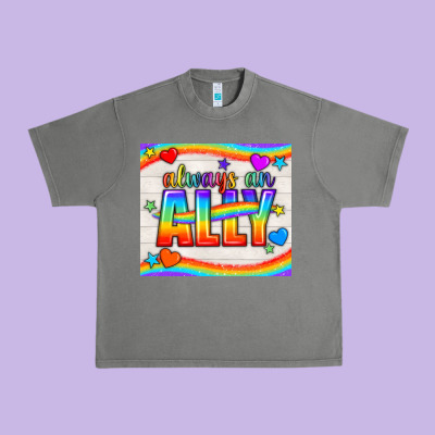 Always An Ally Pride Lgbtq+ Tumbler Urban Heavy Tee Designed By Bundleandbundleshop