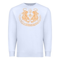 White twin tiger sak yant tattoo muay thai thailand martial art tank top Premium Sweatshirt - linhVisuals