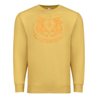 Antique Gold twin tiger sak yant tattoo muay thai thailand martial art tank top Premium Sweatshirt - linhVisuals