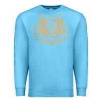 Ocean Blue twin tiger sak yant tattoo muay thai thailand martial art tank top Premium Sweatshirt - linhVisuals