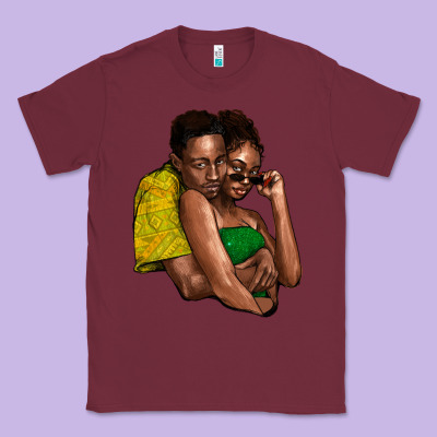 Black Couple Classic Tee Designed By Howdyjamesfarm