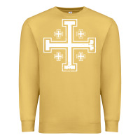 Antique Gold crusader cross of jerusalem knights templa Premium Sweatshirt - linhVisuals