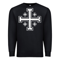 Black crusader cross of jerusalem knights templa Premium Sweatshirt - linhVisuals