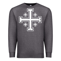 Charcoal Heather crusader cross of jerusalem knights templa Premium Sweatshirt - linhVisuals