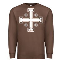 Chestnut crusader cross of jerusalem knights templa Premium Sweatshirt - linhVisuals